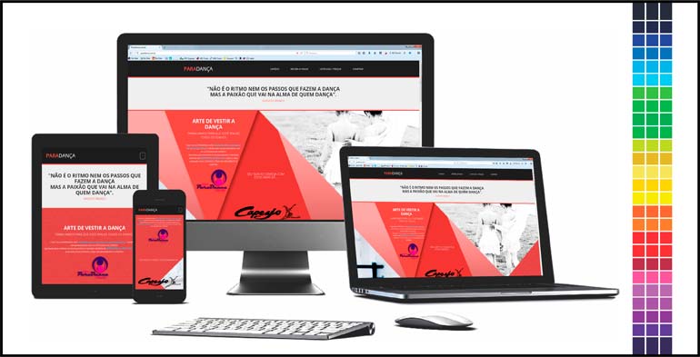 imagem de dispositivos, celular, tablet, notebook e desktop representando responsividade do site