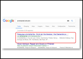 print da tela do google com o resultado