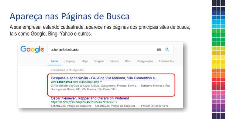 print da tela do google exemplificando o destaque no site de busca